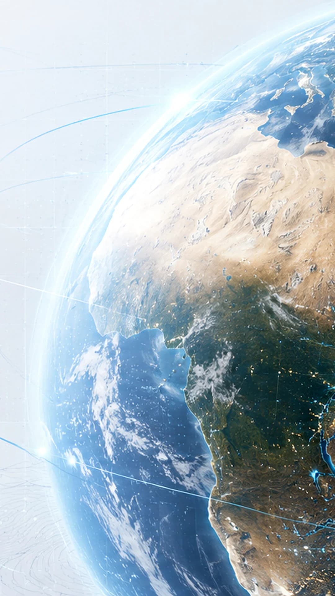 Satellite-style globe focused on Africa for Xidar mineral exploration intelligence
